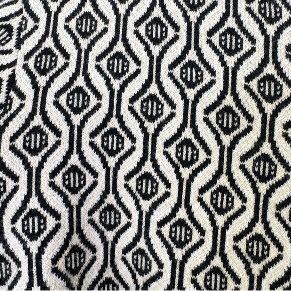 NEW Maje Roy Patterned Fitted Mockneck Long Sleeve Knit Dress Size 8 - Picture 9 of 13